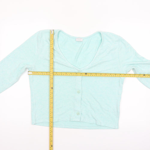 Jeff&Co Women’s Green V-Neck Button Cardigan Size 14