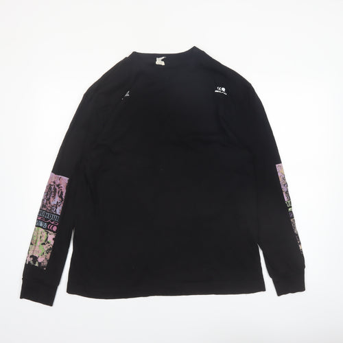 River Island Men’s Black Graphic Long Sleeve Cotton Shirt L