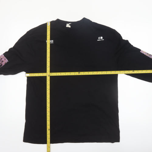 River Island Men’s Black Graphic Long Sleeve Cotton Shirt L