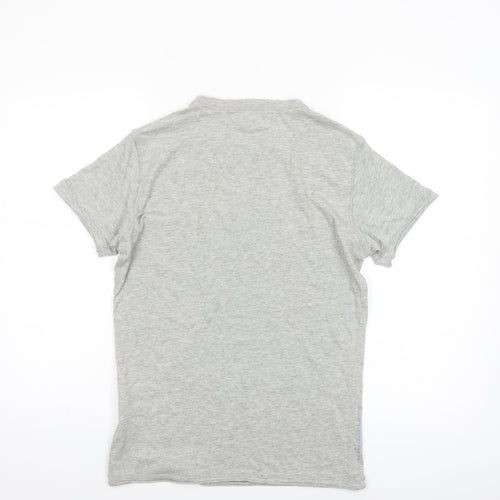 Diesel Men's Grey Graphic Print Cotton T-Shirt Size S