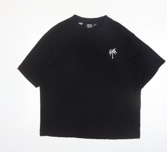 WESC Men's Black XL Palm Graphic Crew Neck Cotton T-Shirt