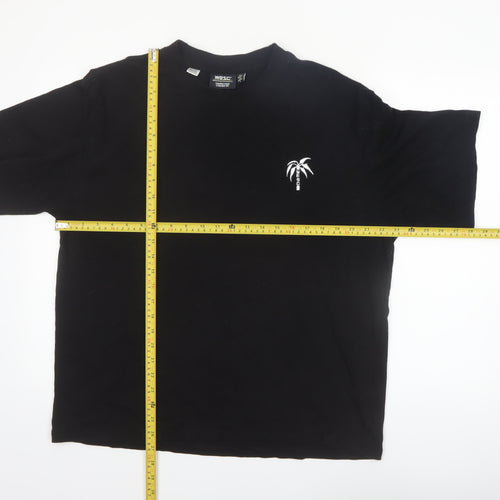 WESC Men's Black XL Palm Graphic Crew Neck Cotton T-Shirt