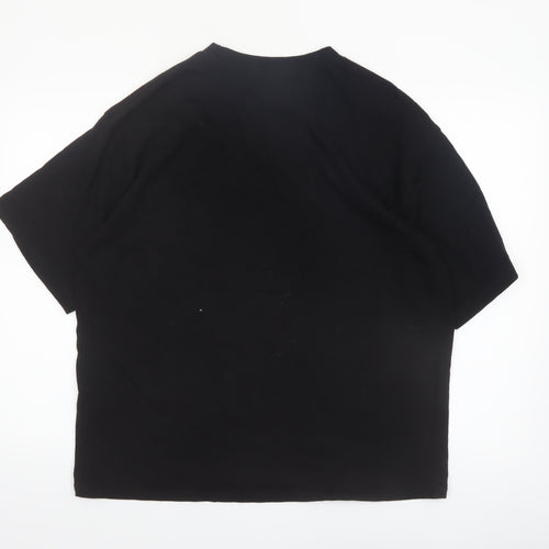 WESC Men's Black XL Palm Graphic Crew Neck Cotton T-Shirt