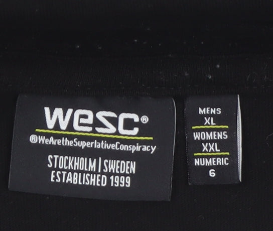 WESC Men's Black XL Palm Graphic Crew Neck Cotton T-Shirt
