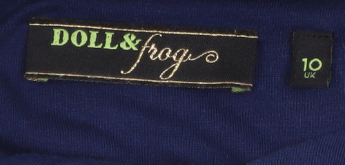 Doll & Frog Women's Blue Fit & Flare Sleeveless Dress Size 10