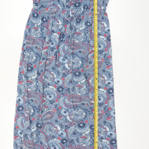 Next Women Blue Paisley Strapless Maxi Dress Size 14
