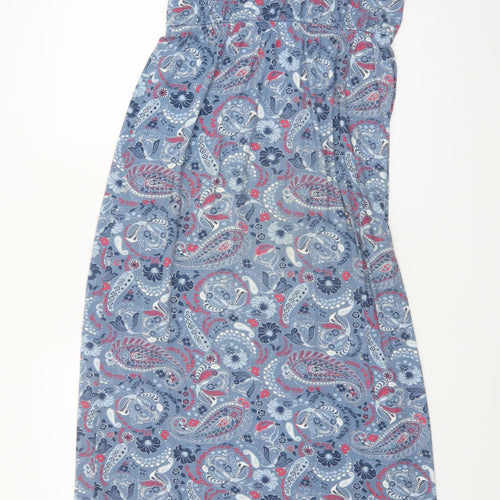 Next Women Blue Paisley Strapless Maxi Dress Size 14