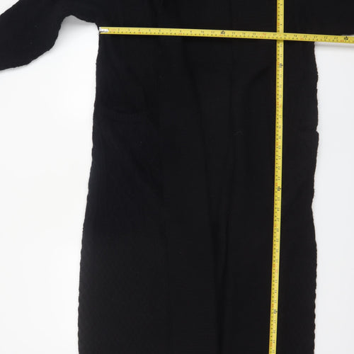 River Island Women Black Cable-Knit Cardigan M Long Sleeve