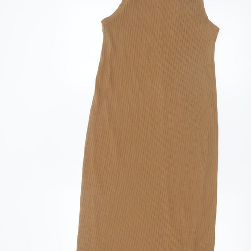 Weekday Women's Brown Midi Ribbed Tank Dress Size M