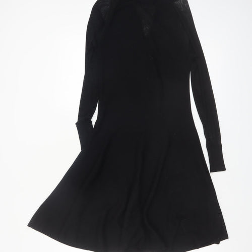 QED London Women's Black A-Line Knit Dress Size S