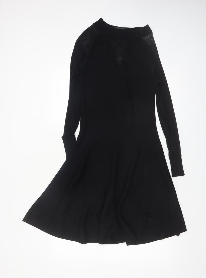 QED London Women's Black A-Line Knit Dress Size S