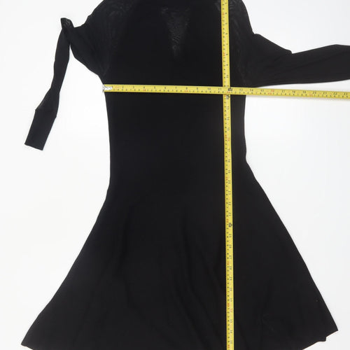 QED London Women's Black A-Line Knit Dress Size S