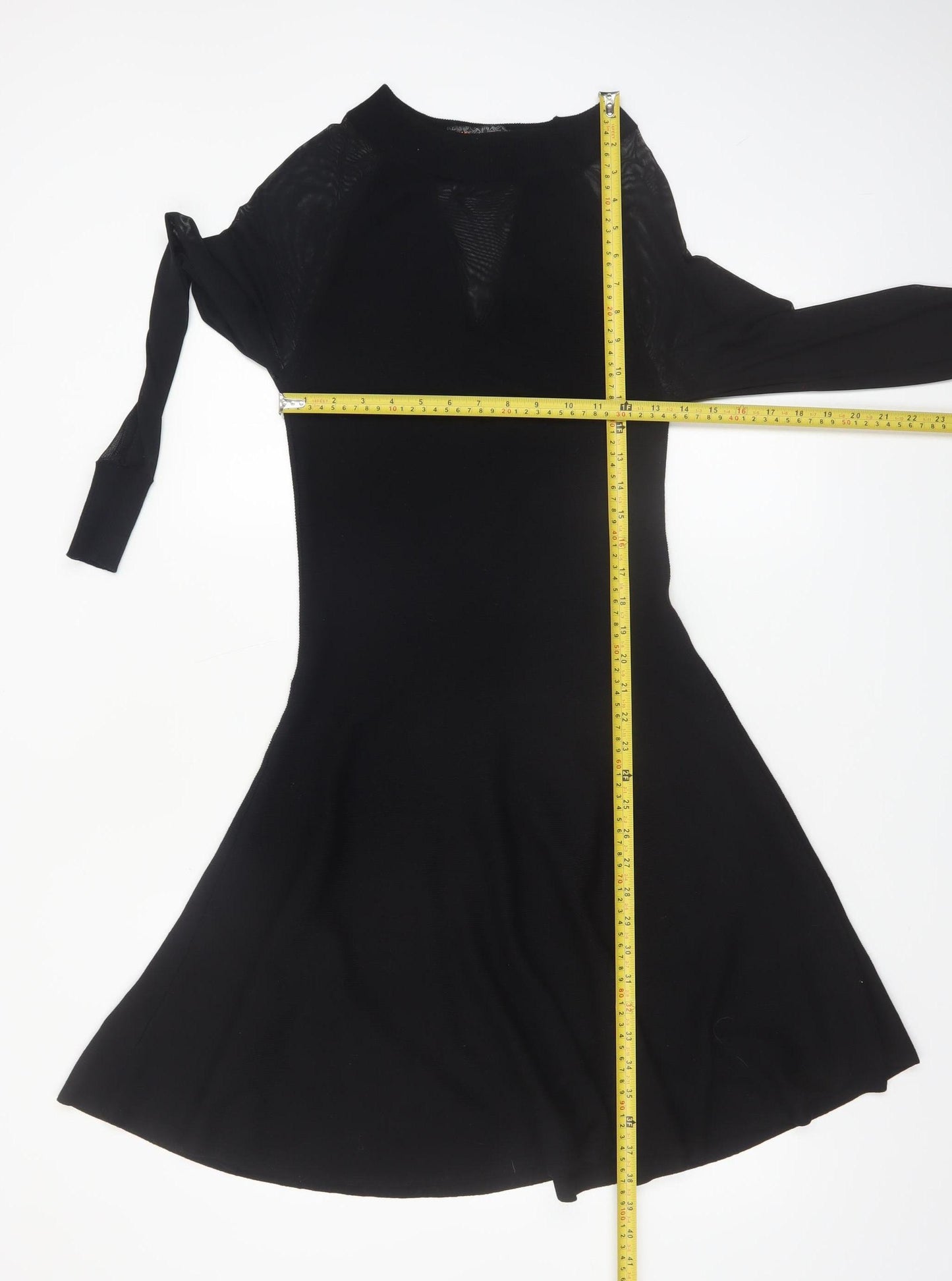 QED London Women's Black A-Line Knit Dress Size S