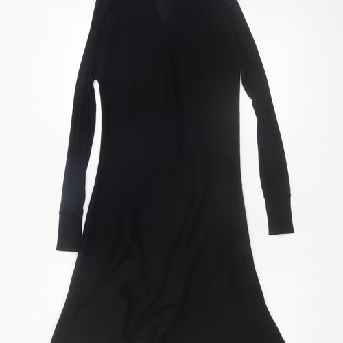 QED London Women's Black A-Line Knit Dress Size S