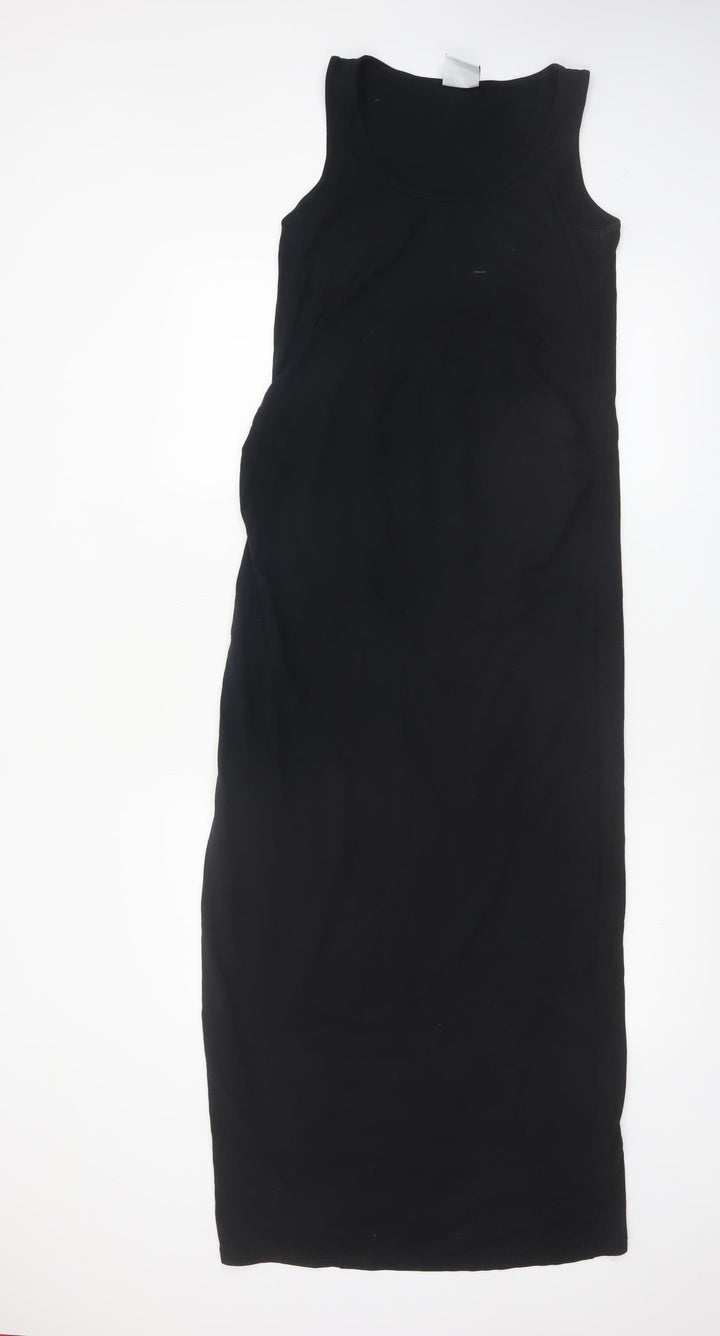 Mamalicious Women’s Black Long Tank Maternity Dress Size S