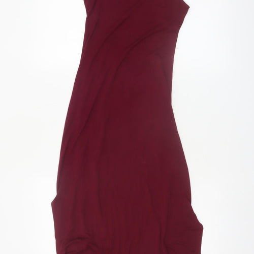 Stradivarius Women Red Size 8 Sleeveless Midi Tank Dress
