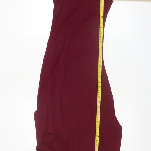 Stradivarius Women Red Size 8 Sleeveless Midi Tank Dress