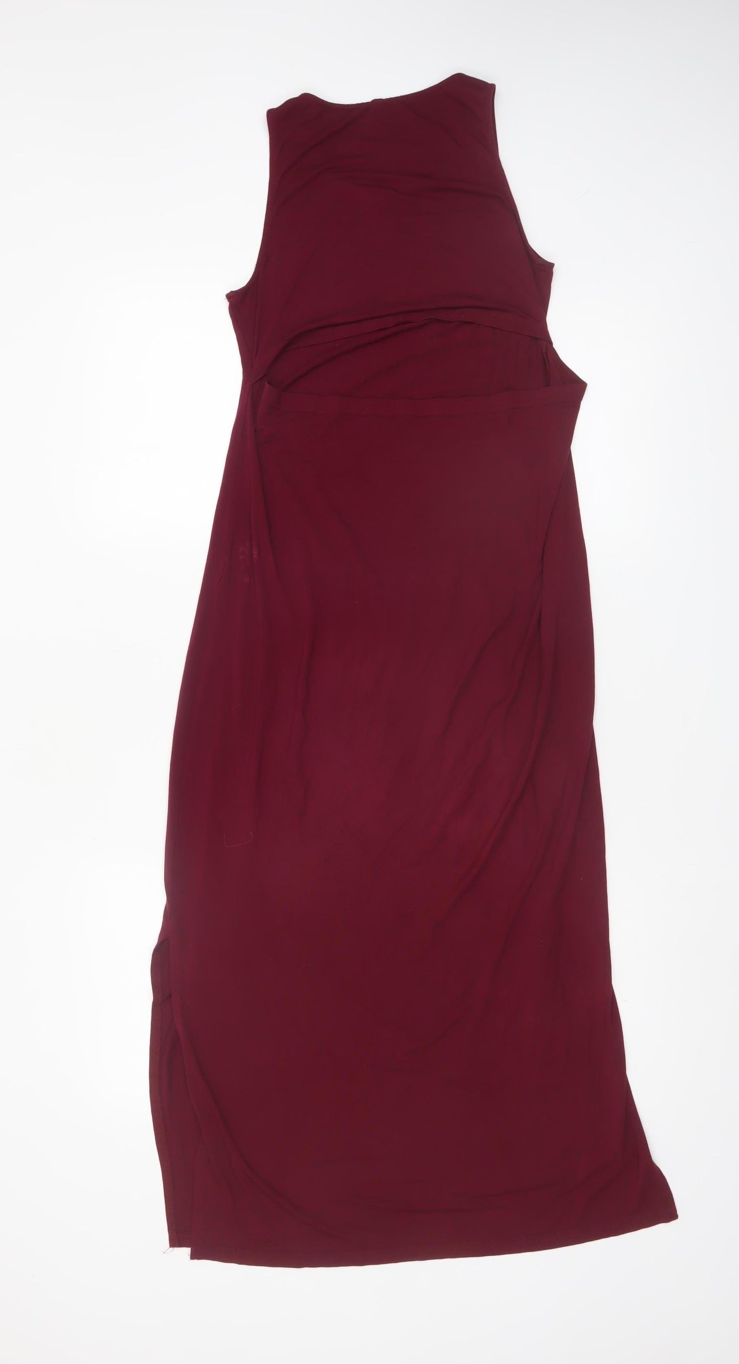 Stradivarius Women Red Size 8 Sleeveless Midi Tank Dress