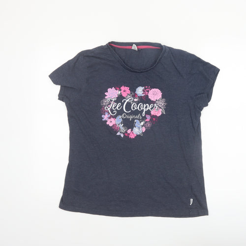 Lee Cooper Women's Blue Floral Print T-Shirt Size 18