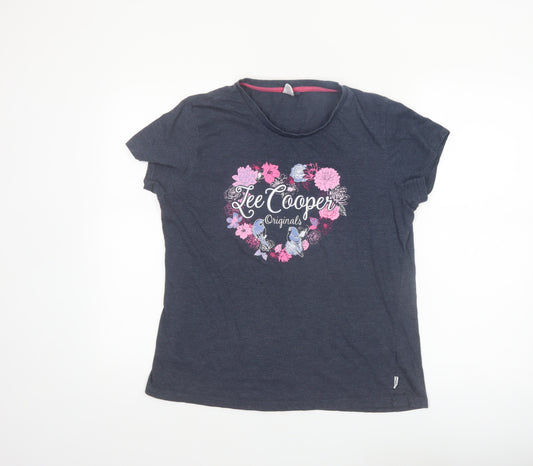 Lee Cooper Women's Blue Floral Print T-Shirt Size 18