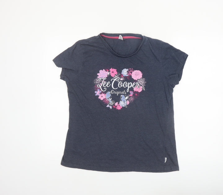 Lee Cooper Women's Blue Floral Print T-Shirt Size 18