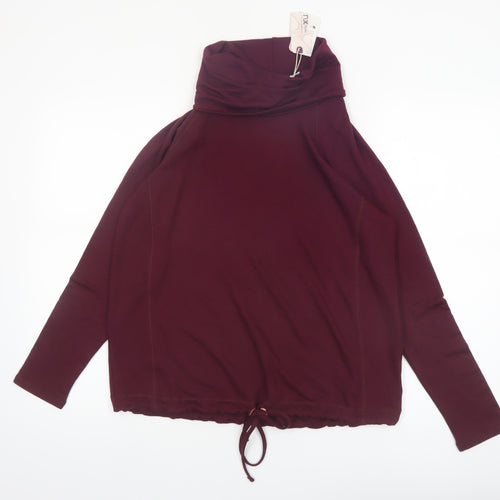 Next Womens Burgundy Modal Blend Drawstring Cowl Neck Sweatshirt UK 12