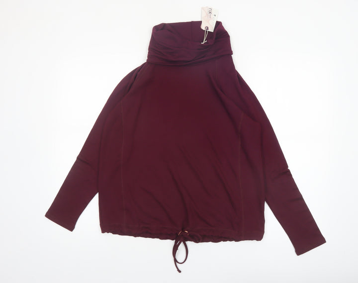 Next Womens Burgundy Modal Blend Drawstring Cowl Neck Sweatshirt UK 12