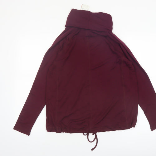 Next Womens Burgundy Modal Blend Drawstring Cowl Neck Sweatshirt UK 12