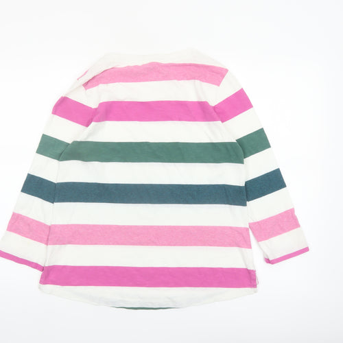FatFace Women’s Multicoloured Stripe Cotton 3/4 Sleeve T-Shirt Size 10