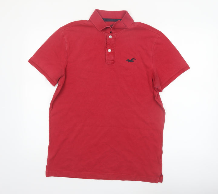 Hollister Men's Red Slim Fit Stretch Polo Shirt Size L