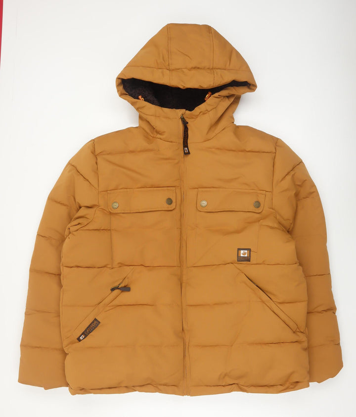 Canada Workgear Men's Brown XL Puffer Jacket Hooded Winter Coat