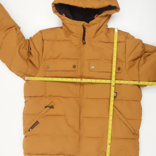 Canada Workgear Men's Brown XL Puffer Jacket Hooded Winter Coat