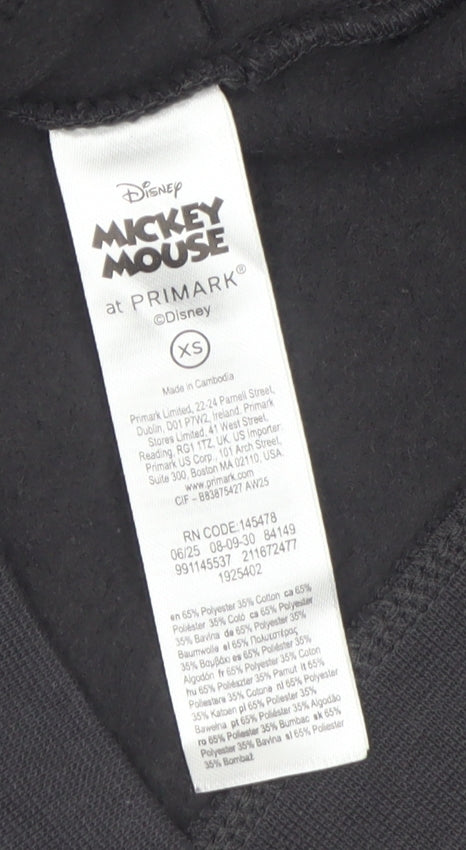 Disney Mickey Mouse Black Hoodie XS Men's Pullover Primark