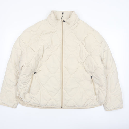 Marks and Spencer Goodmove Beige Quilted Lightweight Women's Jacket Size 16