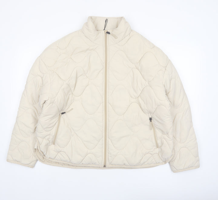 Marks and Spencer Goodmove Beige Quilted Lightweight Women's Jacket Size 16