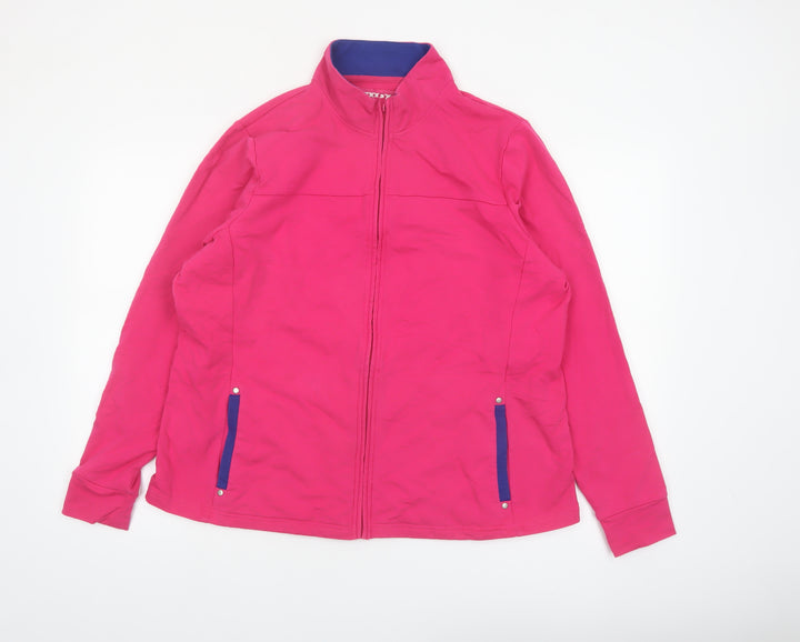 Casual Collection Women Pink Cotton Blend Zip Jacket UK 20