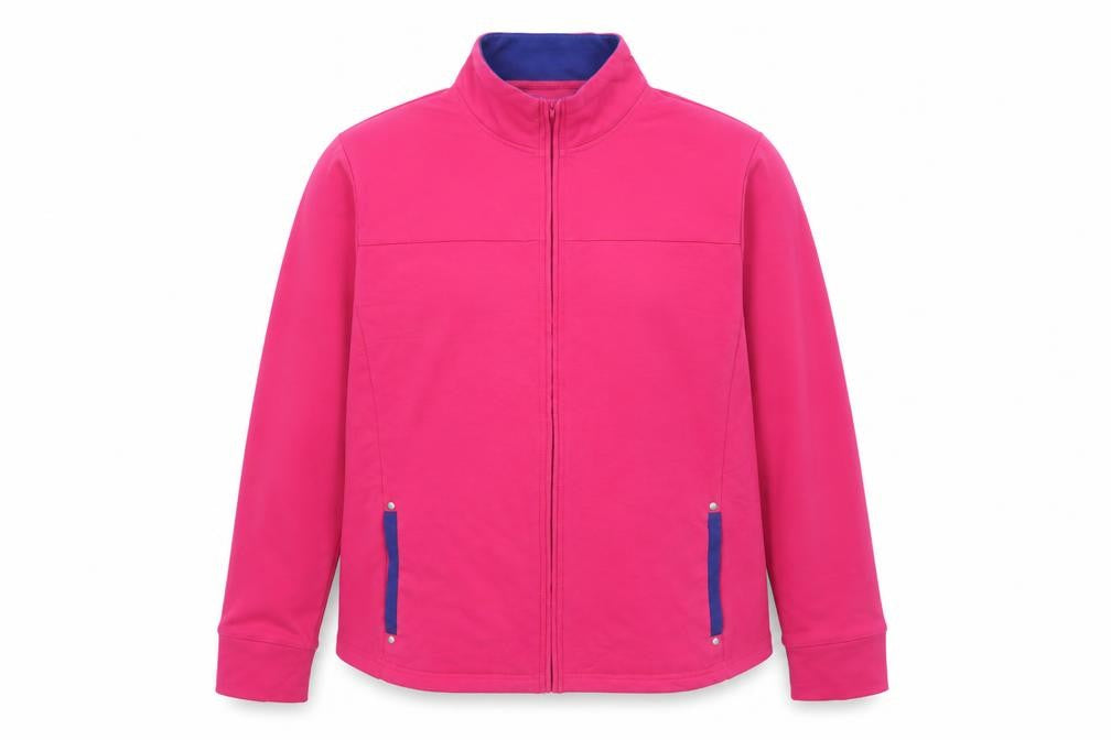 Casual Collection Women Pink Cotton Blend Zip Jacket UK 20