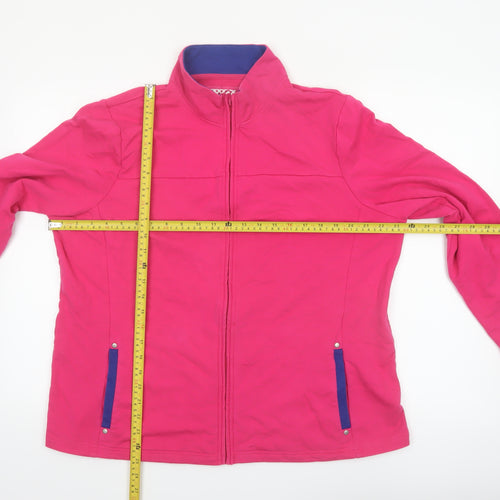 Casual Collection Women Pink Cotton Blend Zip Jacket UK 20