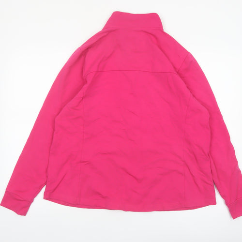 Casual Collection Women Pink Cotton Blend Zip Jacket UK 20