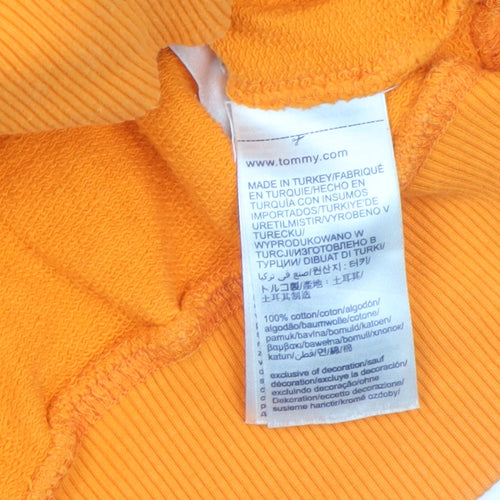 Tommy Jeans Women's Orange Cotton Pullover Sweatshirt S