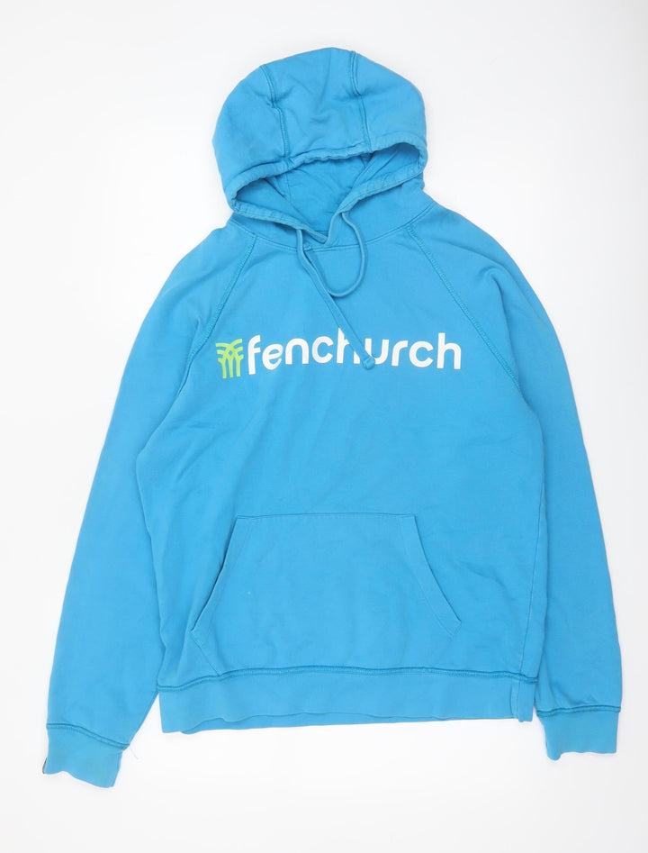 Fenchurch Men’s Blue Pullover Hoodie L Logo Cotton Sweatshirt