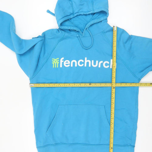 Fenchurch Men’s Blue Pullover Hoodie L Logo Cotton Sweatshirt