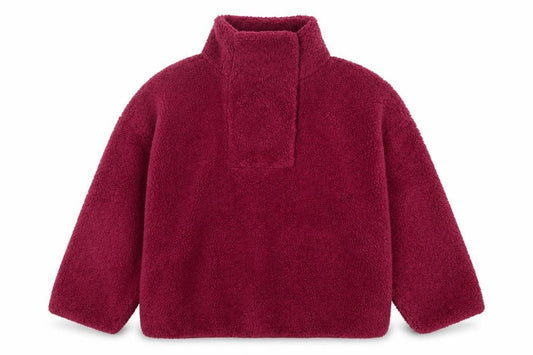 Front view of Balance Collection Women's Burgundy Fleece Pullover Sweatshirt, size S