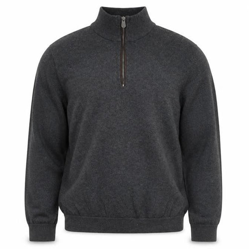 Christian Lacroix Men's Grey Cotton 1/2 Zip Jumper L
