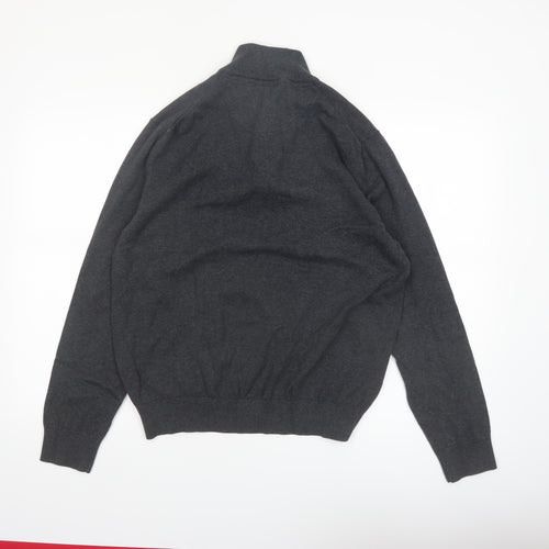 Christian Lacroix Men's Grey Cotton 1/2 Zip Jumper L