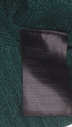 H&M Divided Women Green Acrylic Crew Neck Knit Jumper Size S