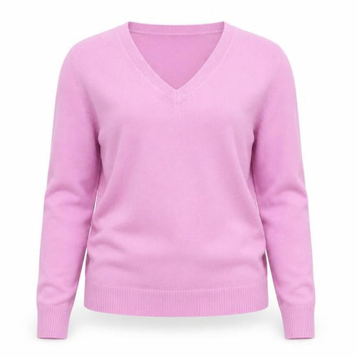 Marks and Spencer Womens Purple V-Neck Acrylic Jumper Size 8