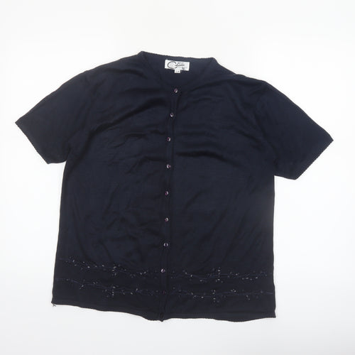 Casamia Exclusive Women's Black Short Sleeve Knit Cardigan S