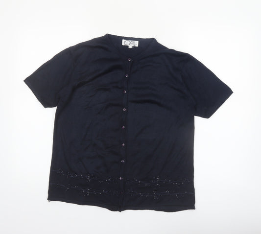 Casamia Exclusive Women's Black Short Sleeve Knit Cardigan S