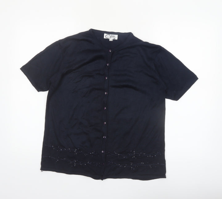 Casamia Exclusive Women's Black Short Sleeve Knit Cardigan S